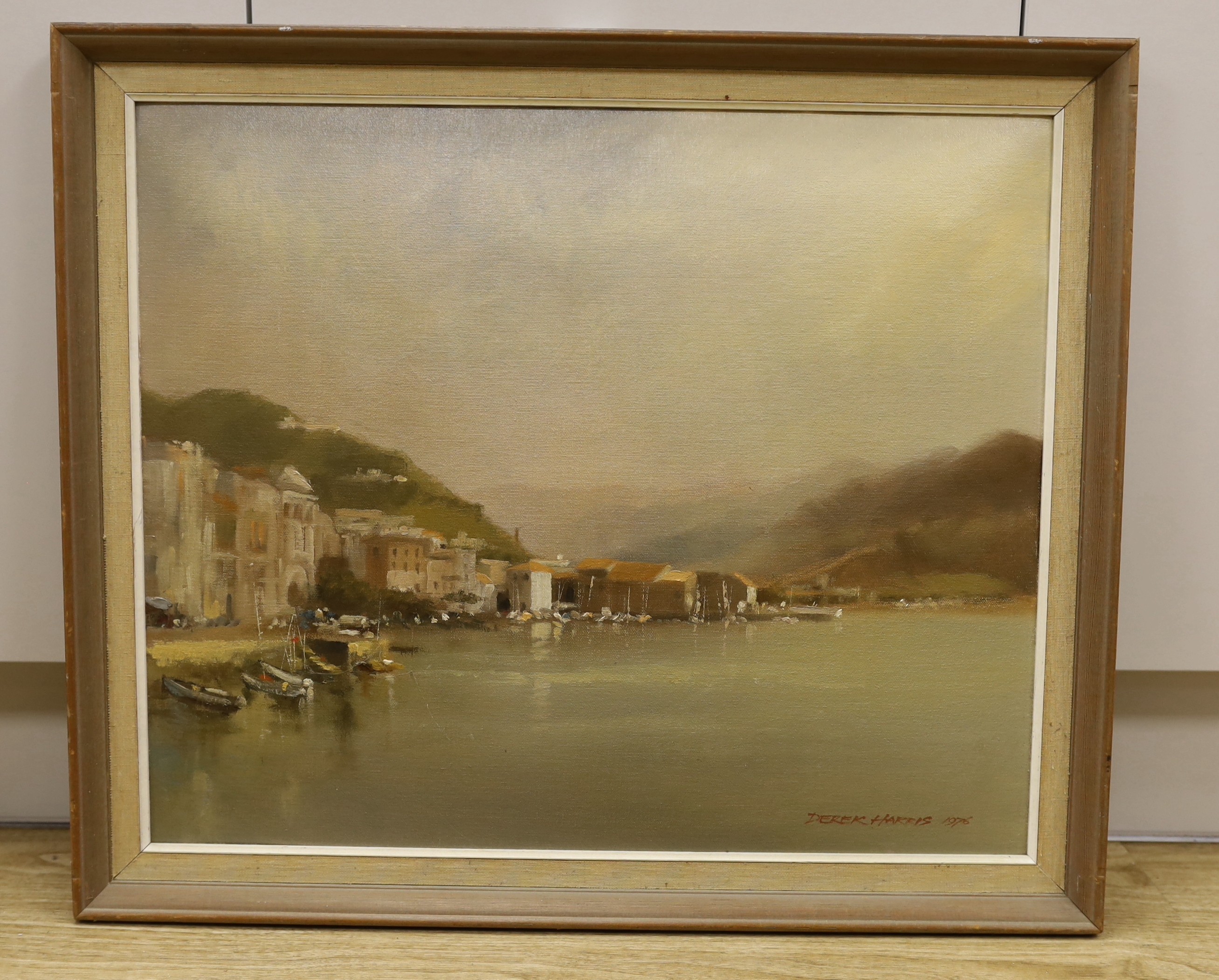 Derek Harris, oil on board, Estuary scene, signed and dated 1976, 50 x 60cm
